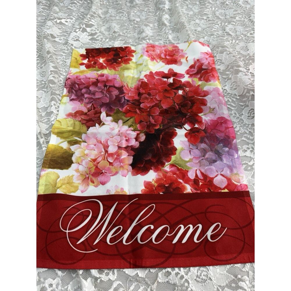 WELCOME Better Homes Floral Spring Garden Flag - New w/o Tags - 18” x 12.5"